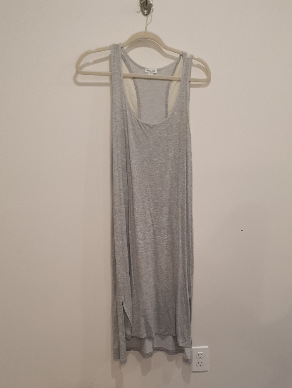 Splendid Light Gray Soft Jersey Midi Tank Dress Size Medium